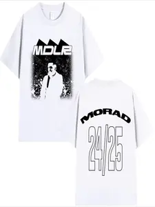 Rapper Morad MDLR's album-related merchandise - T-shirts, men's clothing, casual cotton T-shirts, fashionable hip-hop, short-sleeved T-shirts, streetwear.