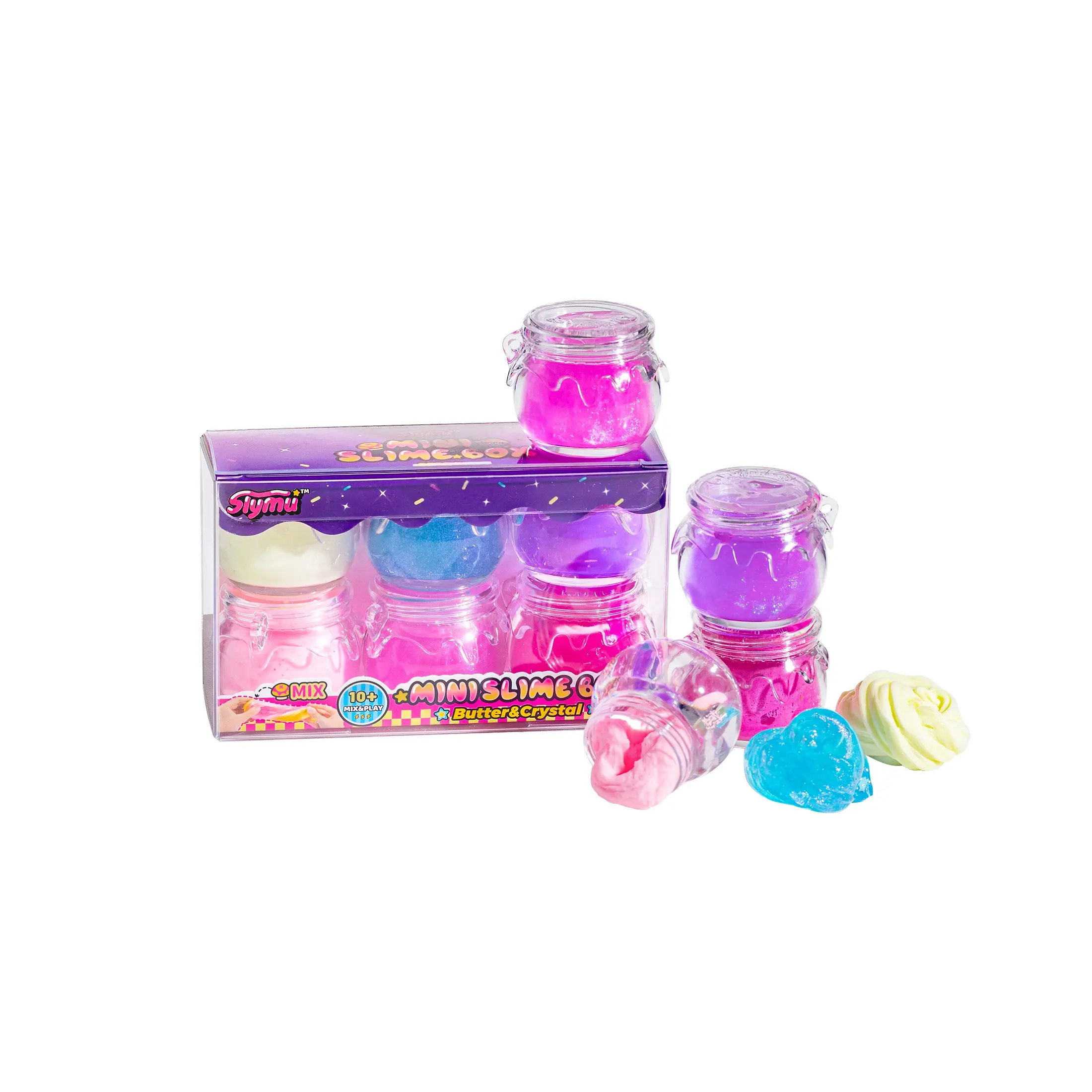 Slymu Mini Slime Box 6 Pack Butter Slime Kit, Slime Set - Sensory Fidget Toys, ASMR Stress Relief, Mini Slime Jars,Party Favors for Kids, Birthday Gifts, Goodie Bag Stuffers