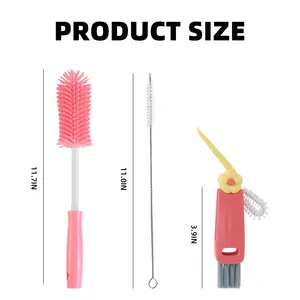 3 Pack Cleaner Brush Kit for Stanley, Bottle Cleaner Brush Set with Straw Brush Cleaner and Cup Lid Cleaning Brush for Stanley Cup, Tumbler Cups, Drinking Glass (Blue)