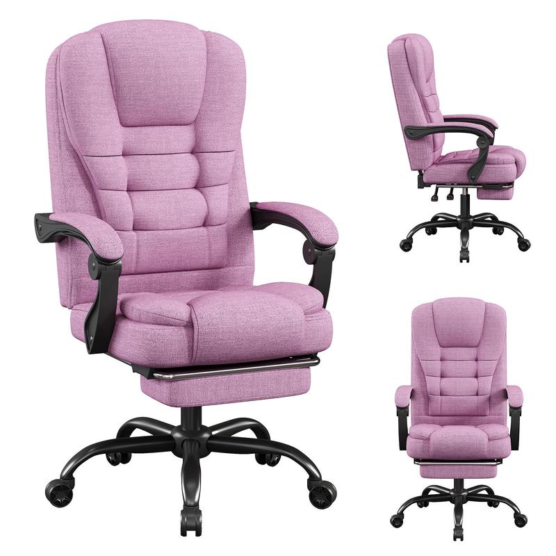 SITMOD Fabric Office Task Chair- Computer Ergonomic Desk Chair- High Back Executive Chairs Height Adjustable with Footrest Lumbar, 360° Swivel Gaming Office Desk Chair with Flip-up Armrest for Adult