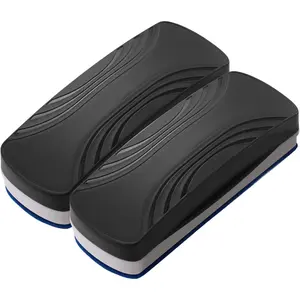 Whiteboard Eraser,  Dry Erase Eraser, Glass Board Eraser,School and Office Supplies, Pack of 2 (Black)