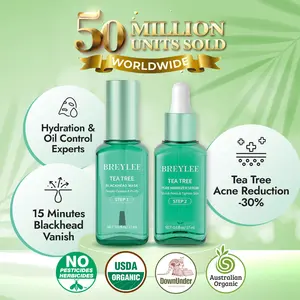 BREYLEE Blackhead Mask +Pore Minimizer Serum 2pcs New Version Skincare，Deep cleansing blackheads，Oil Control Firming, Shrinking Pore & Tightening Skin Acne Flower Tea Tree Repair Comfort