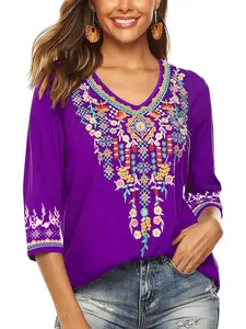 Women's Plus Size Casual Floral Print Geometric T-Shirt, Comfortable Breathable Loose Fit Tee for Everyday Wear, Stylish Ladies' Top for Spring & Fall, Womenswear
