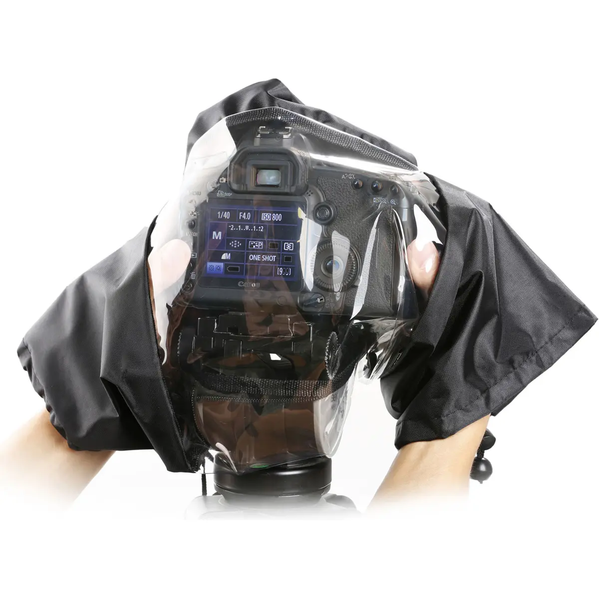 Movo Photo CRC01 Waterproof Nylon Rain Cover with Enclosed Hand Sleeves for DSLR Cameras