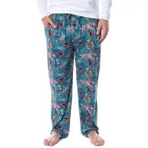 Jurassic Park Mens' Dinosaur Film Logo Tropical Sleep Pajama Pants