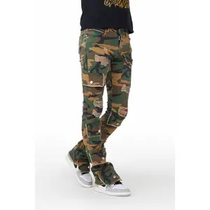 Glenn Camo Green Stacked Flare Jean