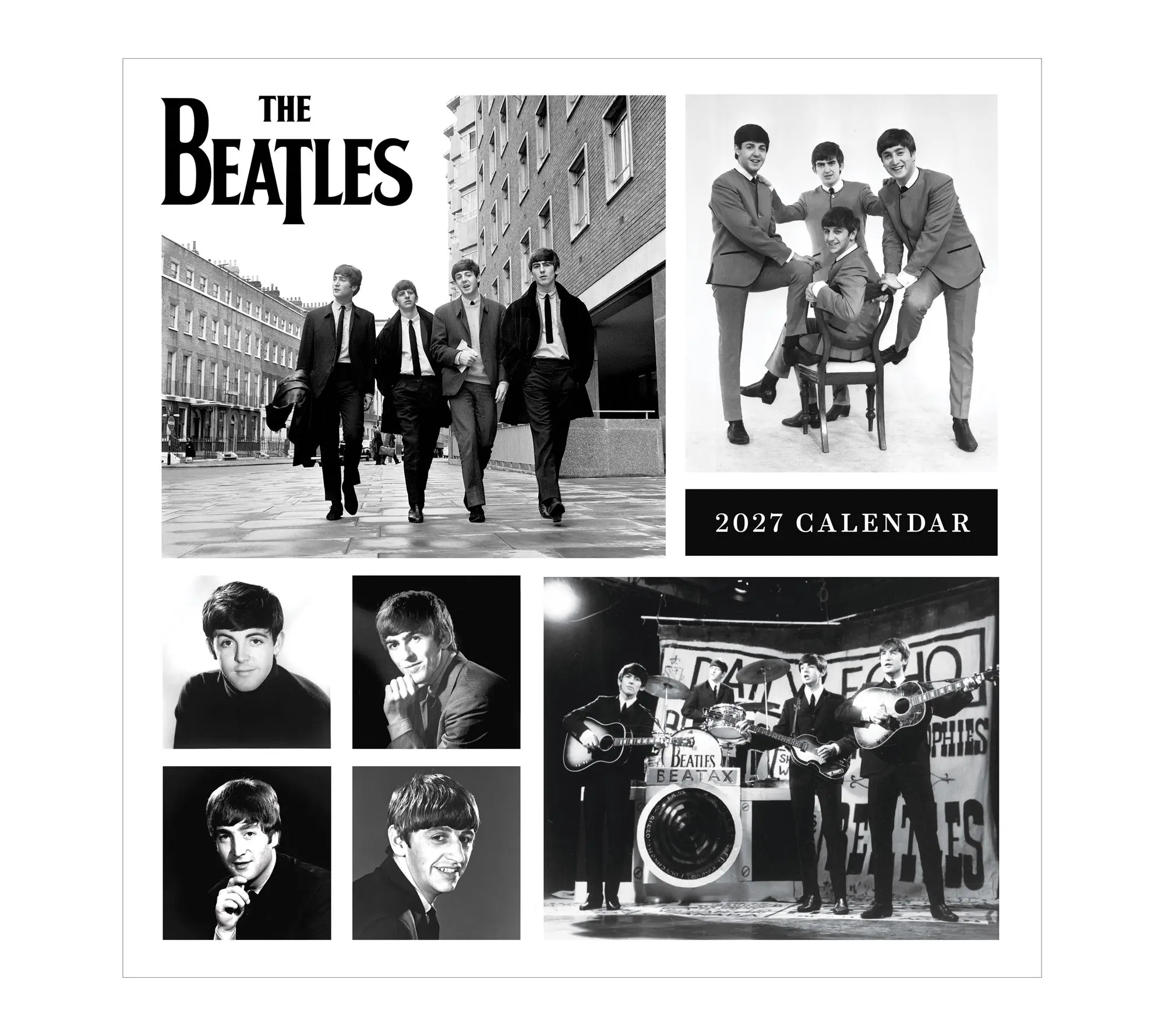TF Publishing 2027 The Beatles In Black & White Wall Calendar