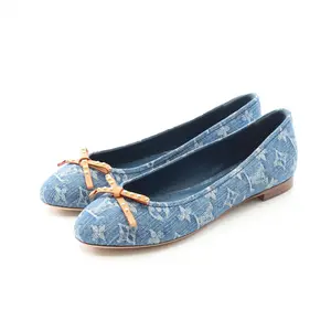 Pre-owned Louis Vuitton Denim Small Leather Goods Nina Ballerina Monogram Pumps 0605261745