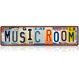 Vintage Music Room Wall Decor Street Signs Home Bar Coffee Metal Tin Signs 16 x 4 Inches
