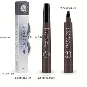 4-Tip Bushy Eyebrow Pen, Suitable for Trendsetters/Personality Makeup Enthusiasts, 3D Hair Texture