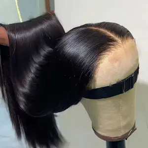 Straight Human Hair Wig 13x4 HD Transparent Lace Front Wigs Human Hair Glueless Human Hair Wigs for Women Brazilian Virgin Lace Frontal Wig 180% Density Pre Plucked Hairline with Baby Hair Black Color