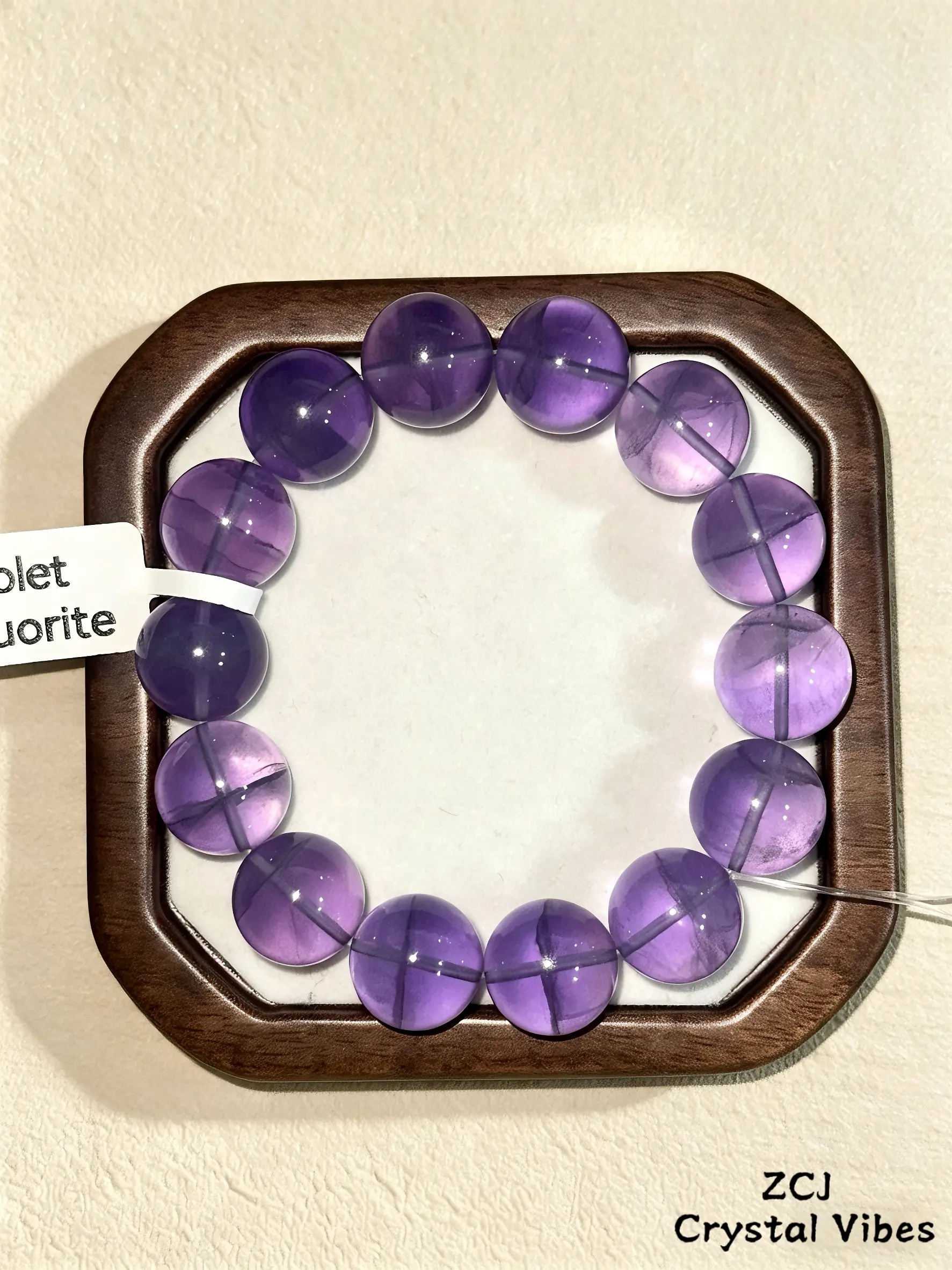 Violet Fluorite Bracelet with Crystal Clarity, Classic High-Grade Gemstone Jewelry with Distinct Color Variations for Adults' Daily Wear, Classic Design, Elevates Any Outfit, Handcrafted, High-Grade Violet Fluorite, Soft Natural Luster