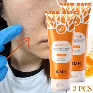 2pcs Deep Cleansing Exfoliating Gel with Orange Enzyme & Vitamin C, Brightening Pore Scrub for Face and Body, Body Exfoliant, Long-Lasting Hydration, Hypoallergenic Formula for All Skin Types, Daily Use & Gift, 100g/3.5oz