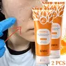2pcs Deep Cleansing Exfoliating Gel with Orange Enzyme & Vitamin C, Brightening Pore Scrub for Face and Body, Body Exfoliant, Brightening Exfoliator, Long-Lasting Hydration, Hypoallergenic Formula for All Skin Types, Daily Use & Gift, 100g/3.5oz