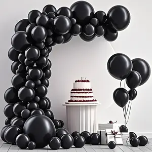 145PCS Black Balloon Arch Kit with 5, 10, 12, 18 Inch Latex Balloons Garland Party Decoration Set