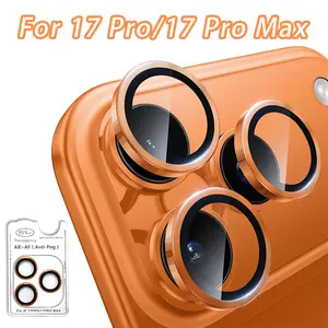 Removeable AR+AF Camera Lens Ring Glass For iPhone 17 Pro Max Metal Lens Protector Cover Cap