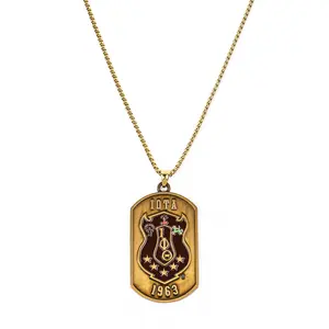BBGreek Iota Phi Theta - Dog Tag Pendant Necklace - Official Vendor