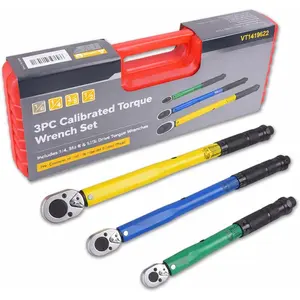 3 count Click Torque Wrench Set, 1/4", 3/8" & 1/2" Drive +-4% Accuracy, 72- -Direction Adjustable Ratchet, 2-230N.m  Scale, Professional Repair Tools For , ,  & DIY