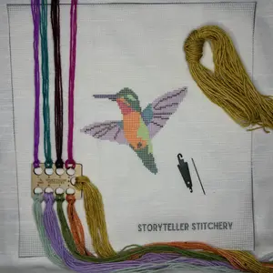 Hummingbird Needlepoint Kit | Small Southwest Desert Design
