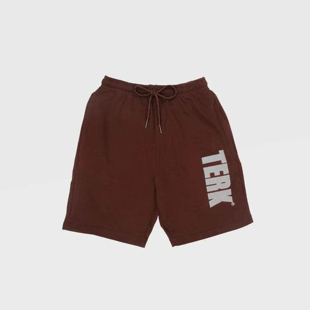 TERK Chocolate Sweat Shorts — White