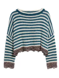 HYF1803617 Tinsel Striped Sweater Crewneck Knitwear