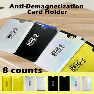 8 Counts RFID Blocking Sleeves Set, for securing credit cards in your everyday wallet