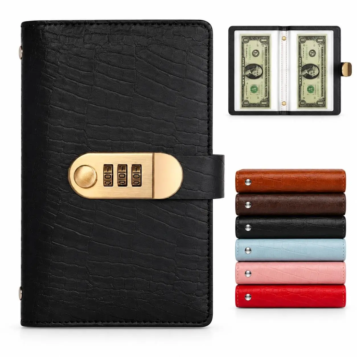 Password lock deposit slip storage folder - dedicated folder for bank term deposits. Bill storage folder - check folder. Deposit slip binder - passbook binder.