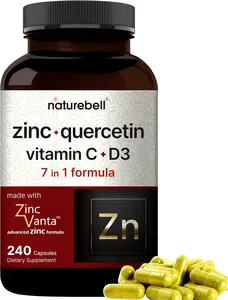 NatureBell Zinc Quercetin Vitamin C D3 240 Ct Capsules
