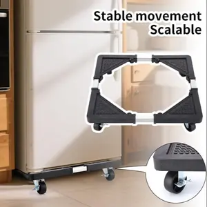 Mini Fridge Stand with 4 Locking Wheels, Sturdy Adjustable Dollie Base for Furniture, Portable Refrigerator Stand (), Washable Moving Base, Dolly, Lockable Wheels, Hardware
