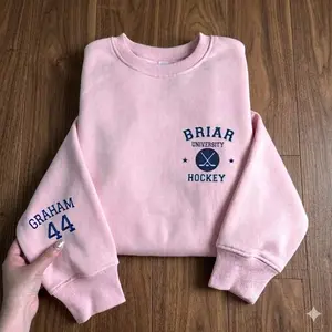Briar University Graham 44 Embroidered Sweatshirt, Custom name on sleeve Crewneck, Romance Reader Gift