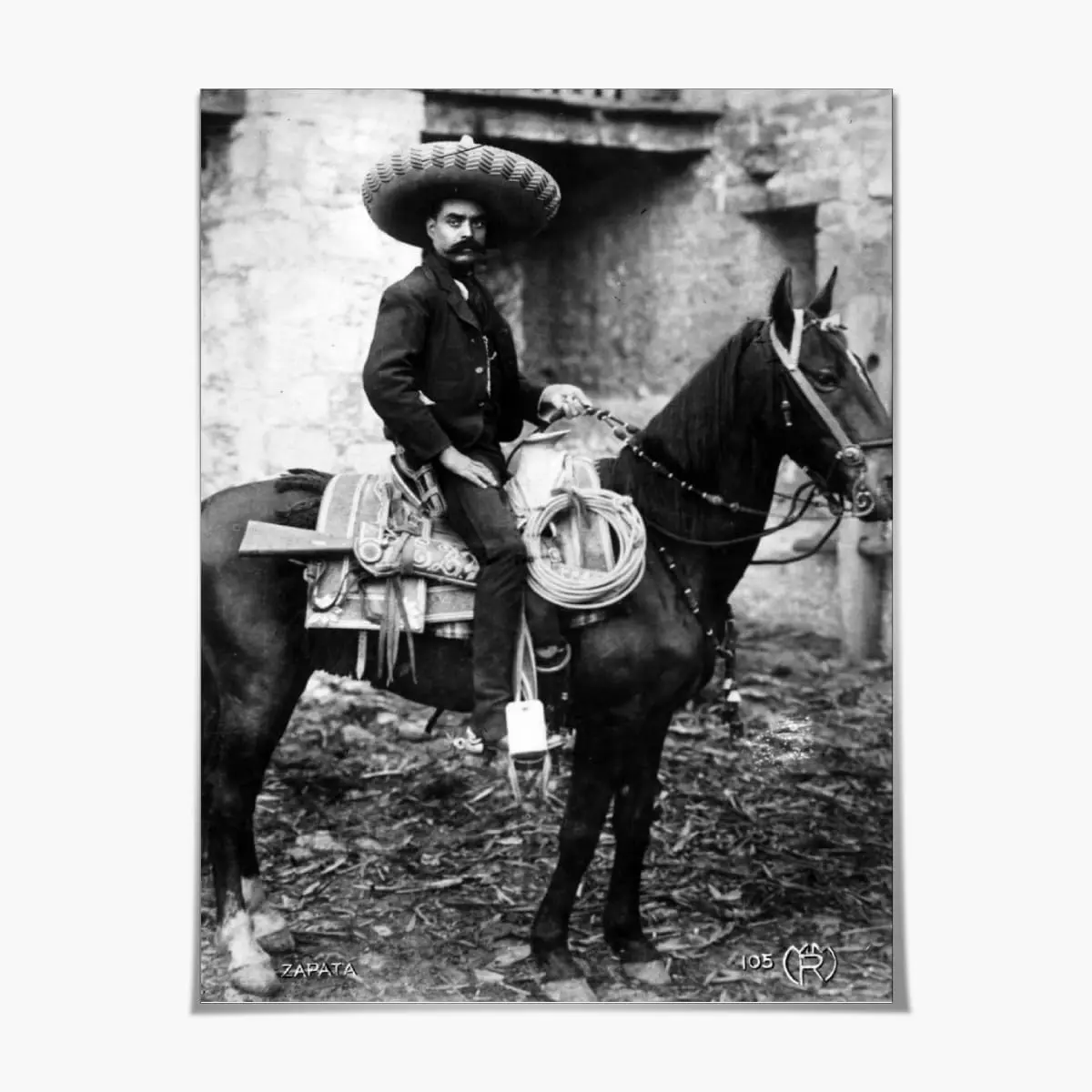 Emiliano Zapata Mexican Hero Canvas Poster, Artistic Mexican History Artwork, Home Decor Wall Art for Living Room Bedroom