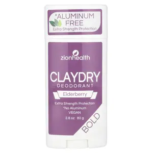 Zion Health Bold, ClayDry Deodorant, Elderberry, 2.8 oz (80 g)