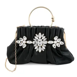 La Marey Faux Leather Crossbody Clutch with Chain Strap