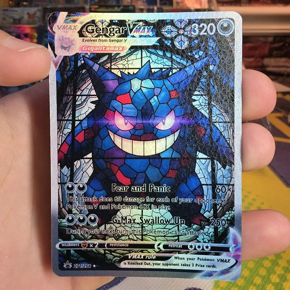 Stained Glass Gengar VMAX Custom Card | Rainbow or Shattered Glass Holo / Starry or Rainbow Texture - TikTok Shop Stained Glass Gengar VMAX Custom Card | Rainbow or Shattered Glass Holo / Starry or Rainbow Texture - TikTok Shop
