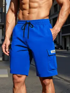 Men's cargo shorts Elastic Waist Casual Streetwear Knee-Length Multi-Pocket Pants, Comfortable and Stylish Workwear for Daily Use
