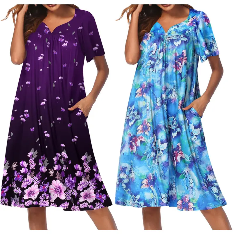 Blue Floral/Purple Black Floral