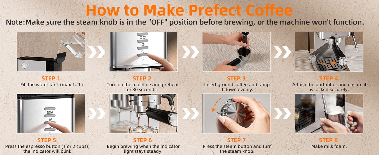 Espresso Machine 20Bar with Rapid Cold Brew Function - Hot & Iced Coffee Maker, Built-in Steam Wand, Touch Screen, 37oz Water Tank - Perfect for Lattes, Cappuccinos, and Gift for Coffee Lovers