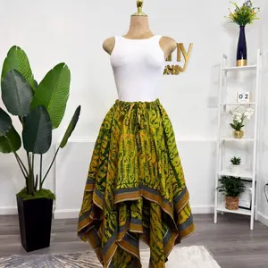 Adire Double Handkerchief skirt | Handwoven Aso-oke | African Print | Ideal for Casual Occasions