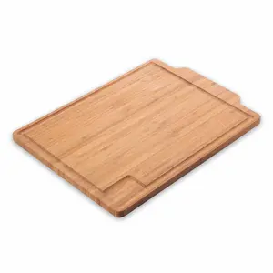 Design Line Cutting Board Bamboo 38x28cm | Sustainable, Knife-Friendly, Non-Slip with Juice Grooves for Kitchen Prep