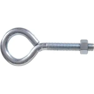Hillman Group 320736 Flagged - Eye Bolt With Hex Nut, 0.375 - 16 x 4 in. - Pack of 10