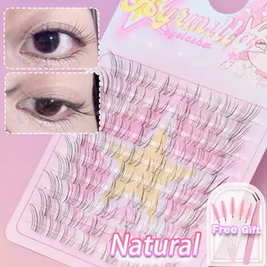 Natural Slant New Style False Eyelashes, Mixed Natural 3D C Curl Lashes, Party Club Daily Work, Comfortable Wear, Large Capacity Makeup Tool