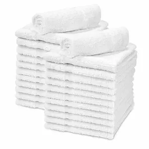 Wash cloth 100% Cotton 12x12 Baby Soft Fabric White Extra Absorbent pack of 24