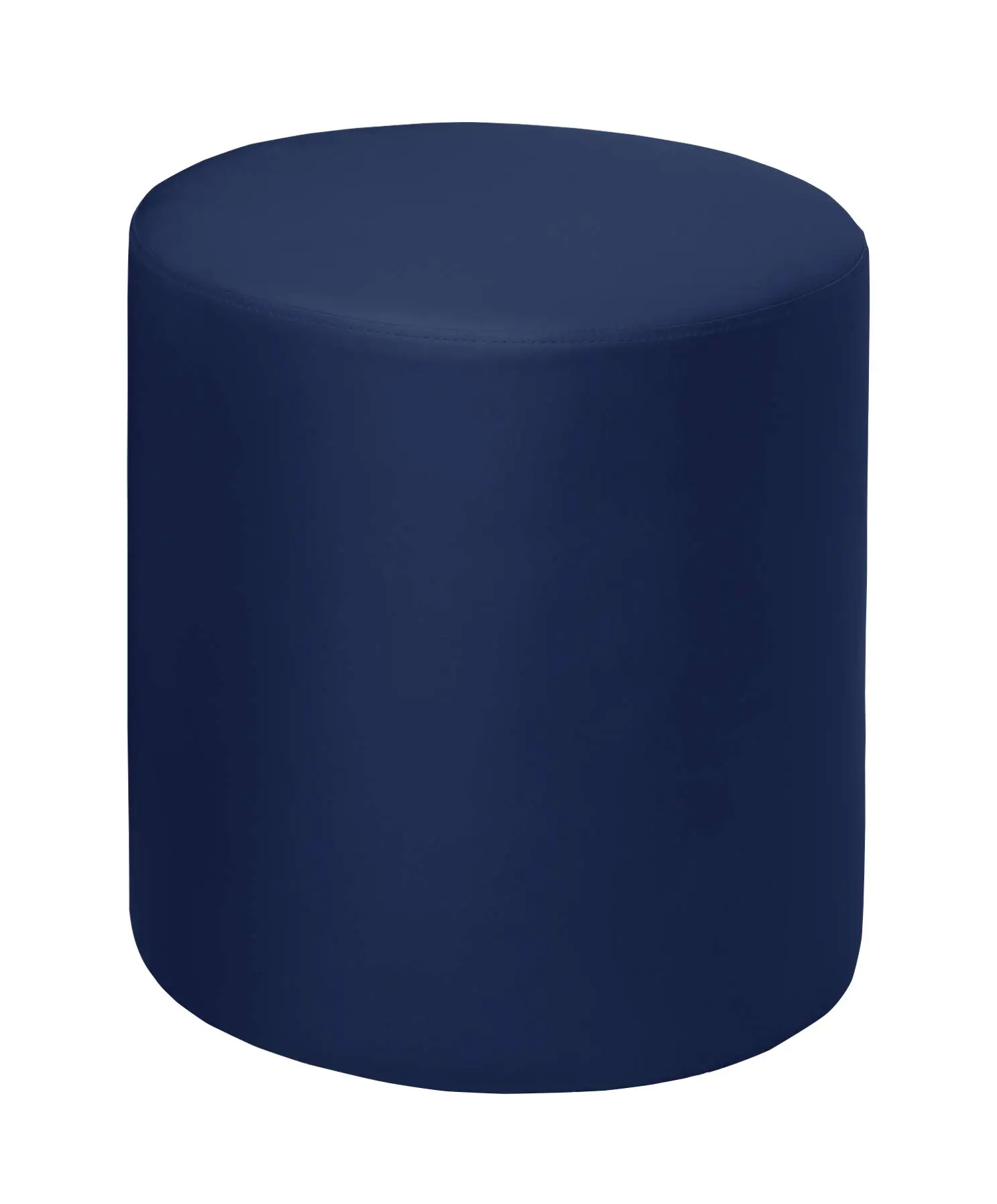 Logan Round Ottoman Blue - Niche: Vinyl Upholstered Wood Frame No Assembly