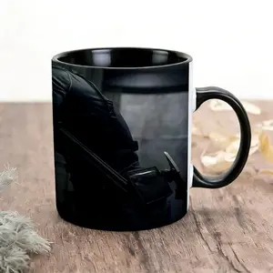 2026 new printed printed with Zombie outbreak Leon Themed Mug, Game Peripheral Ceramic Water Cup, Vintage Dark Tone Agent Image Printed Cup, Large Capacity High Temperature Resistant Coffee Mug, Id