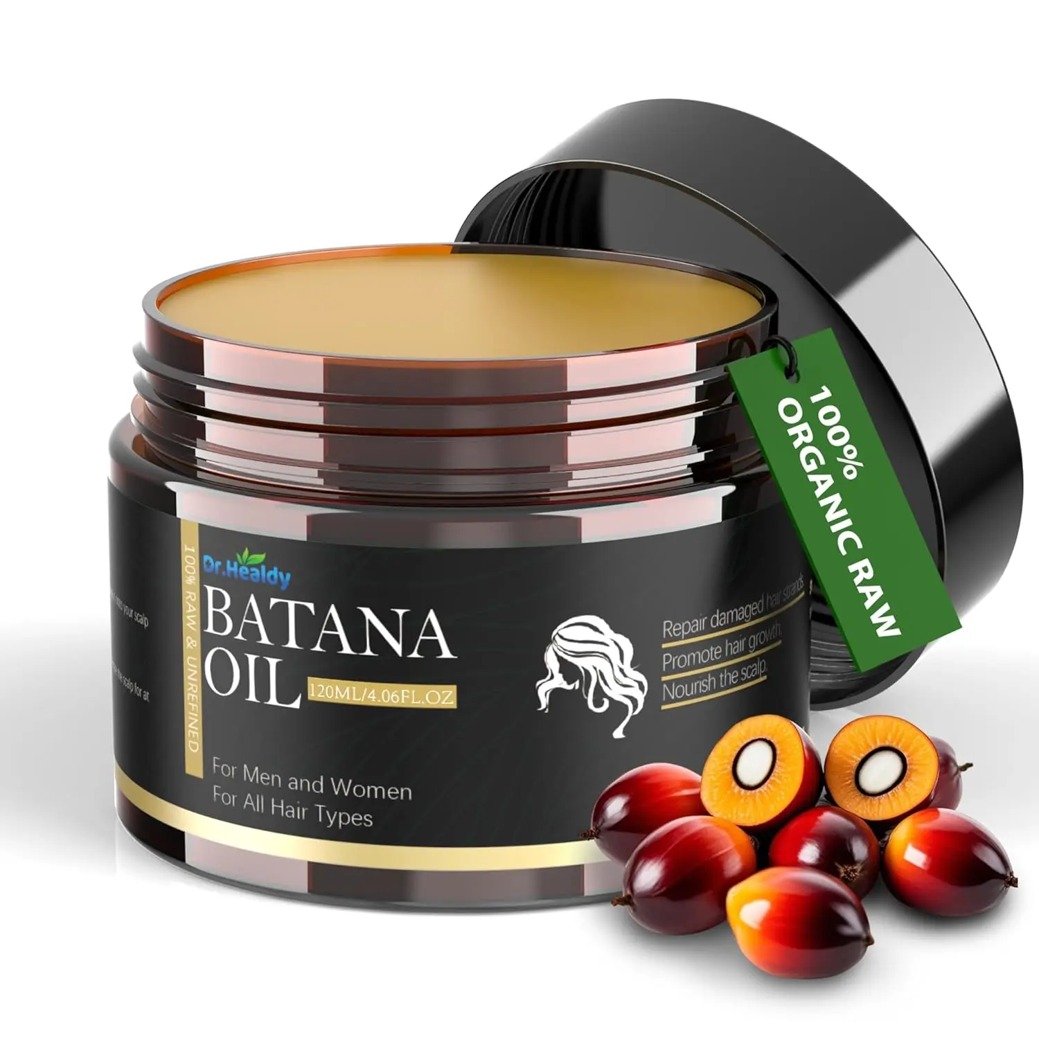 Batana Oil Paste - 100% Raw & Unrefined hair mask for hair growth, Batana Oil Paste from Honduras for Fight Hair Loss, Reduce Split Ends & Nourish Scalp, for Men & Women - All Hair Types (4.06 Fl Oz)