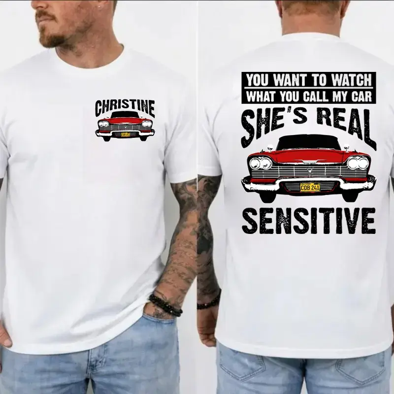 Christine Shirt 1958 Plymouth Fury Tee Haunted Classic Car Vintage Horror Graphic T-Shirt Retro Movie Fan Gift High-Quality Cotton Unisex Casual Graphic Tee Soft Everyday Wear Classic Fit Streetwear
