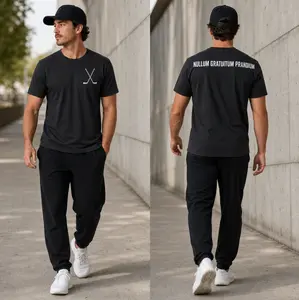 Men's NULLUM GRATUITUM PRANDIUM Casual Short-Sleeve T-Shirt, Relaxed Fit, Minimal Chest Logo, Latin Back Text, Layer-Friendly Fabric