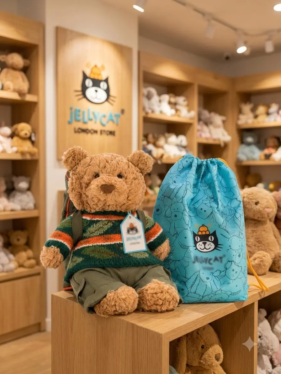 Jellycat Official Bartholomew Bear 'Hiking' Teddy | Fast US Shipping | Authentic + FREE Jellycat Gift Bag