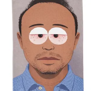 Tiger Woods Southpark Style Mugshot Funny Golf Towel, Microfiber Waffle Weave Golf Towel with Clip & Grommet, Absorbent Novelty Golf Gift