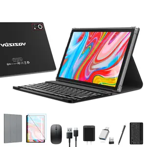 2024 Newest Android 14 Tablet 10 inch, 128GB ROM + 8GB RAM + 1TB Expandable, 2 in 1 Tablets with Keyboard/Case/Mouse, 5G WiFi, Octa-Core, GPS, 7000mAh Battery,13MP Dual Camera android tablet tablet android